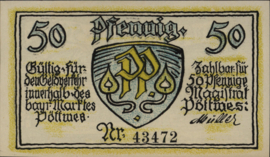 Duitsland - Noodgeld - Pöttmes Grab/Mehl.:1067 50 Pfennig 1921 (No date)