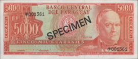 Paraguay   PCS1.a 5.000 Guaranies 1979 SPECIMEN