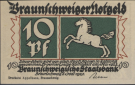Duitsland - Noodgeld - Braunschweig Grab/Mehl.:155.3.a 10 Pfennig 1921