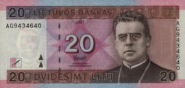 Lithuania  P66 20 Litu 2001