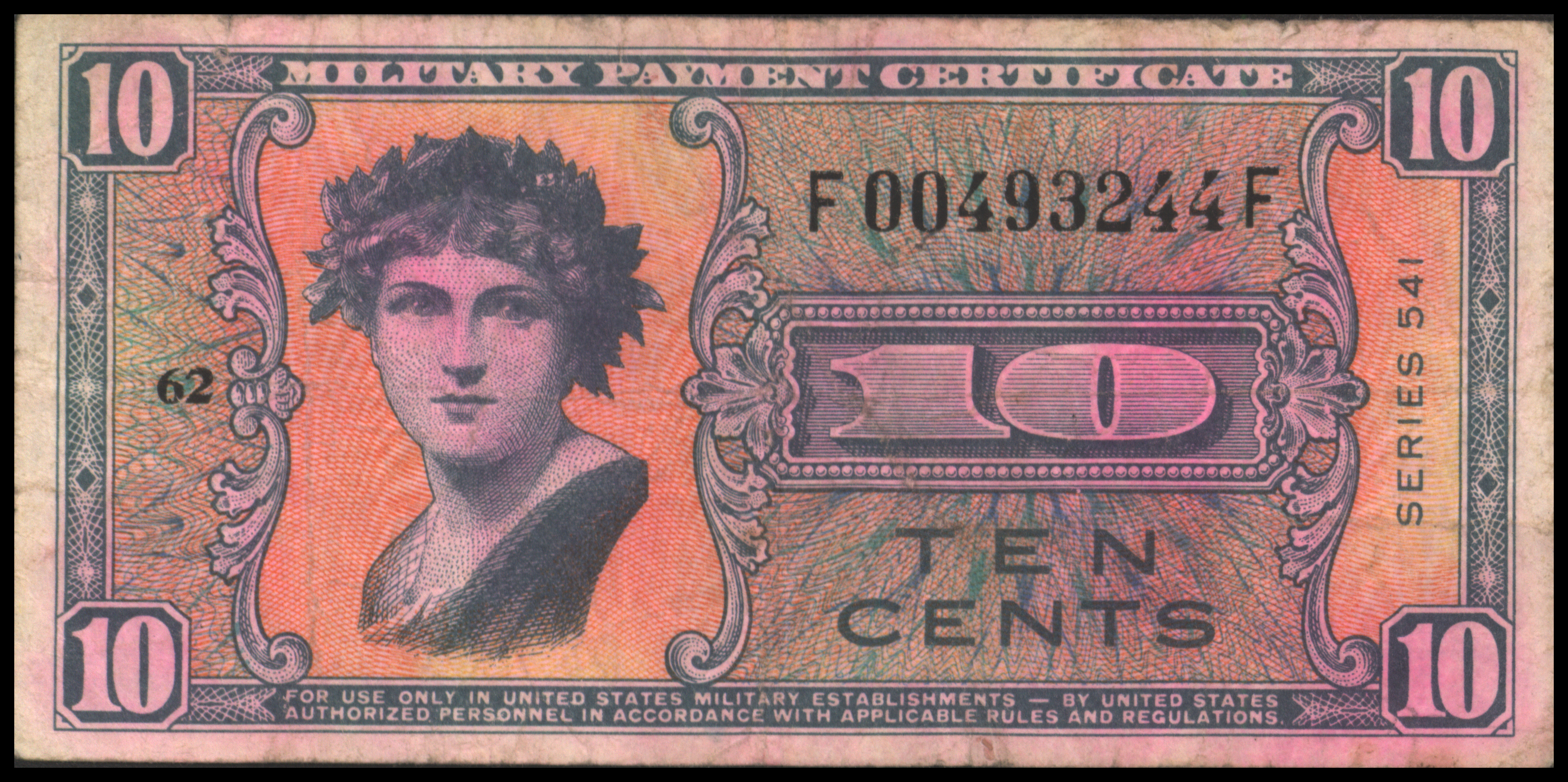 Verenigde Staten van Amerika (VS) - Military Payment Certificate PM37 10 Cents (19)54 (No date)