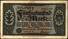 Germany - Emergency issues - Köln Kel.:2684.b: E 50,000 Mark 1923
