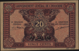 Frans Indo China  P90/B206 20 Cents 1943-'44 (No date)