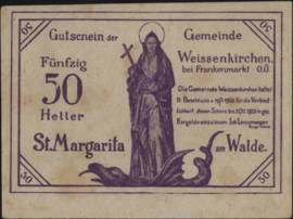 Oostenrijk - Noodgeld - Weissenkirchen KK.:1157.I 50 Heller 1920