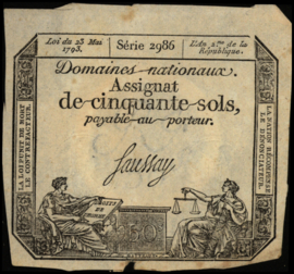 Frankrijk - Domaines Nationaux  PA70.b 50 Sols 1793