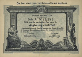 België - Noodgeld - Brussel  25 Centimes ± 1914 (No date)