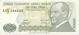 Turkey P192.a 10 Lira 1970