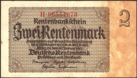 Germany P174.3: H 2 Rentenmark 1937