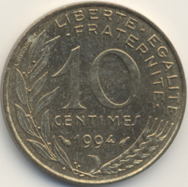 France #KM929 10 Centimes 1962-2000