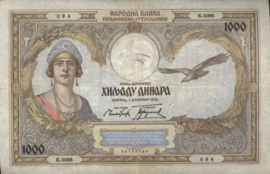 Yugoslavia  P29 1,000 Dinara 1931