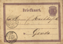 Nederland, Gouda,  Briefkaart 1873