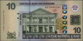 Surinam Dollars PLSD2.2.d 10 Dollars 2019