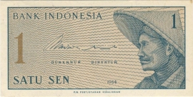 Indonesia  P90 1 Sen 1964