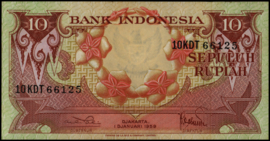 Indonesië  P66 10 Rupiah 1959