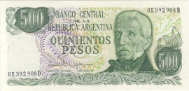 Argentina P303 500 Pesos 1977-'82 (No date)