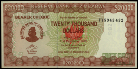 Zimbabwe  P23 20,000 Dollars 2005