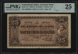 Nederlands Indië 1816-1942 - Serie Coen III  PLNI22.c 25 Gulden 1930 PMG25