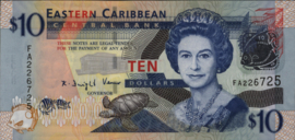 Eastern Caribbean States  P48 10 Dollars 2008