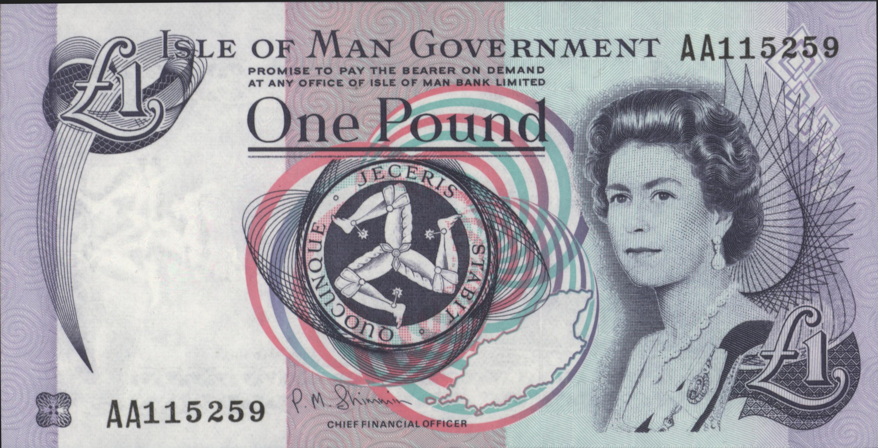 Isle of Man  P40.c 1 Pound 1990-09 (No date)