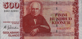 Iceland  P58 500 Krónur 2001