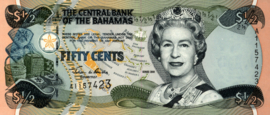 Bahamas P68 1/2 Dollar 2001