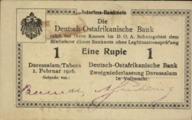 Duitsland - Oost Afrika  P19 1 Rupie 1916