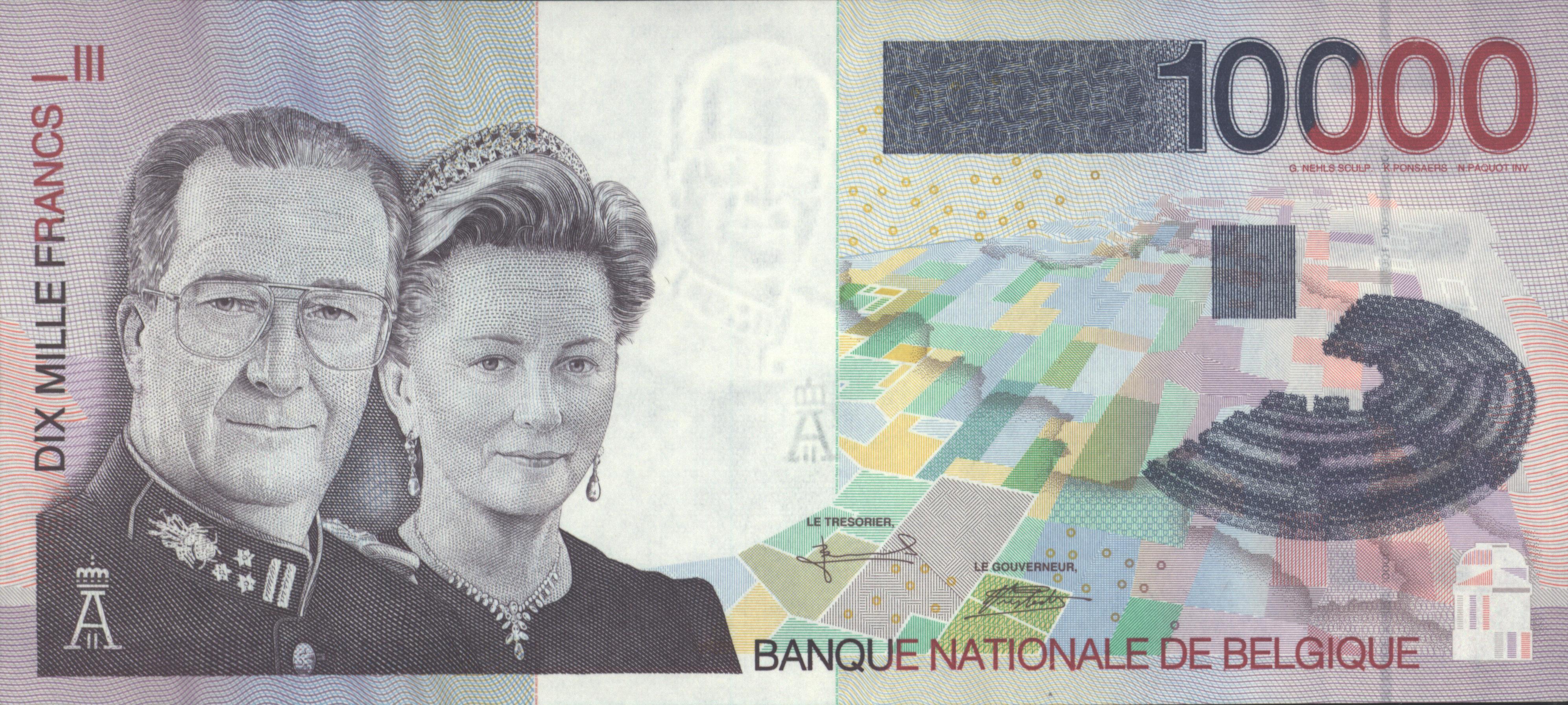 België P152 10.000 Francs 1997 (No date)