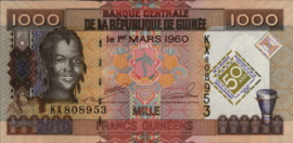 Guinea  P43 1.000 Francs 2010