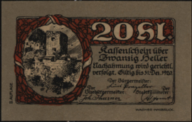 Oostenrijk - Noodgeld - Rattenberg KK.821 20 Heller 1920