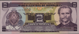 Honduras  P80A 2 Lempiras 2010