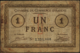 Frankrijk - Noodgeld - Amiens  JPV-80.7 1 Franc 1920