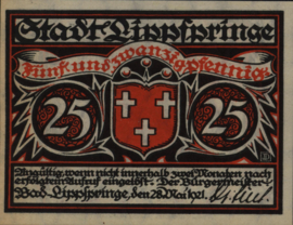 Duitsland - Noodgeld - Lippspringe Grab/Mehl.:805 25 Pfennig 1921
