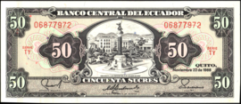 Ecuador P122.a 50 Sucres 1988