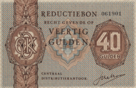 CDK Reductiebon PL1115.4.a 40 Gulden ± 1940-1945
