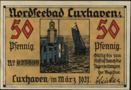 Germany - Emergency issues - Cuxhaven Grab: 249 50 Pfennig 1921