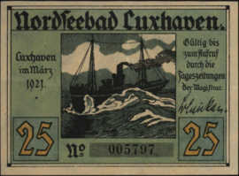 Duitsland - Noodgeld - Cuxhaven Grab: 249 25 Pfennig 1921