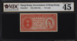 Hongkong P327/B817 10 Cents 1961