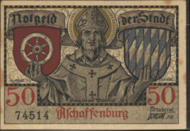 Duitsland - Noodgeld - Aschaffenburg  Geiger:A28.4.b 50 Pfennig 1921 (No date)