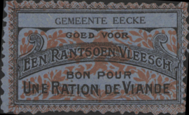 België - Noodgeld - Eecke   NL0.Rood op blauw 150 Grammen 1914-'18 (No date)