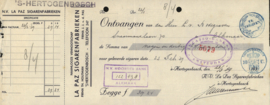 Netherlands, 's-Hertogenbosch Invoice La Paz Sigarenfabrieken , 1939