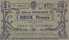 France - Emergency - Fourmies JPV-59.1082 2 Francs 1914 (No date)