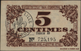 France - Emergency - Lille JPV-59.1630 5 Centimes 1917