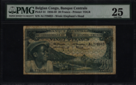 Congo Belgium - Et Du Ruanda - Urundi  P31 20 Francs 1957