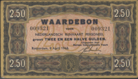 Nederlands Rijnvaart Personeel PL1650 2½ Gulden 1946