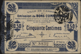 Frankrijk - Noodgeld - Cambrai JPV-59.461 50 Centimes 1914