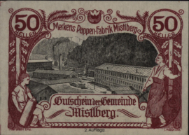 Oostenrijk - Noodgeld - Mistlberg KK.:615 50 Heller 1920