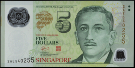 Singapore  P47.a 5 Dollars 2007