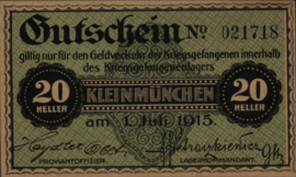 Austria - Emergency issues - Kleinmünchen No reference! 20 Heller 1915