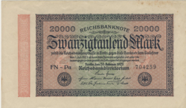 Germany P085 20.000 Mark 1923-02-20 Ros.084j Wmk: Wavy lines