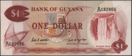 Guyana  P21/B101 1 Dollar 1989